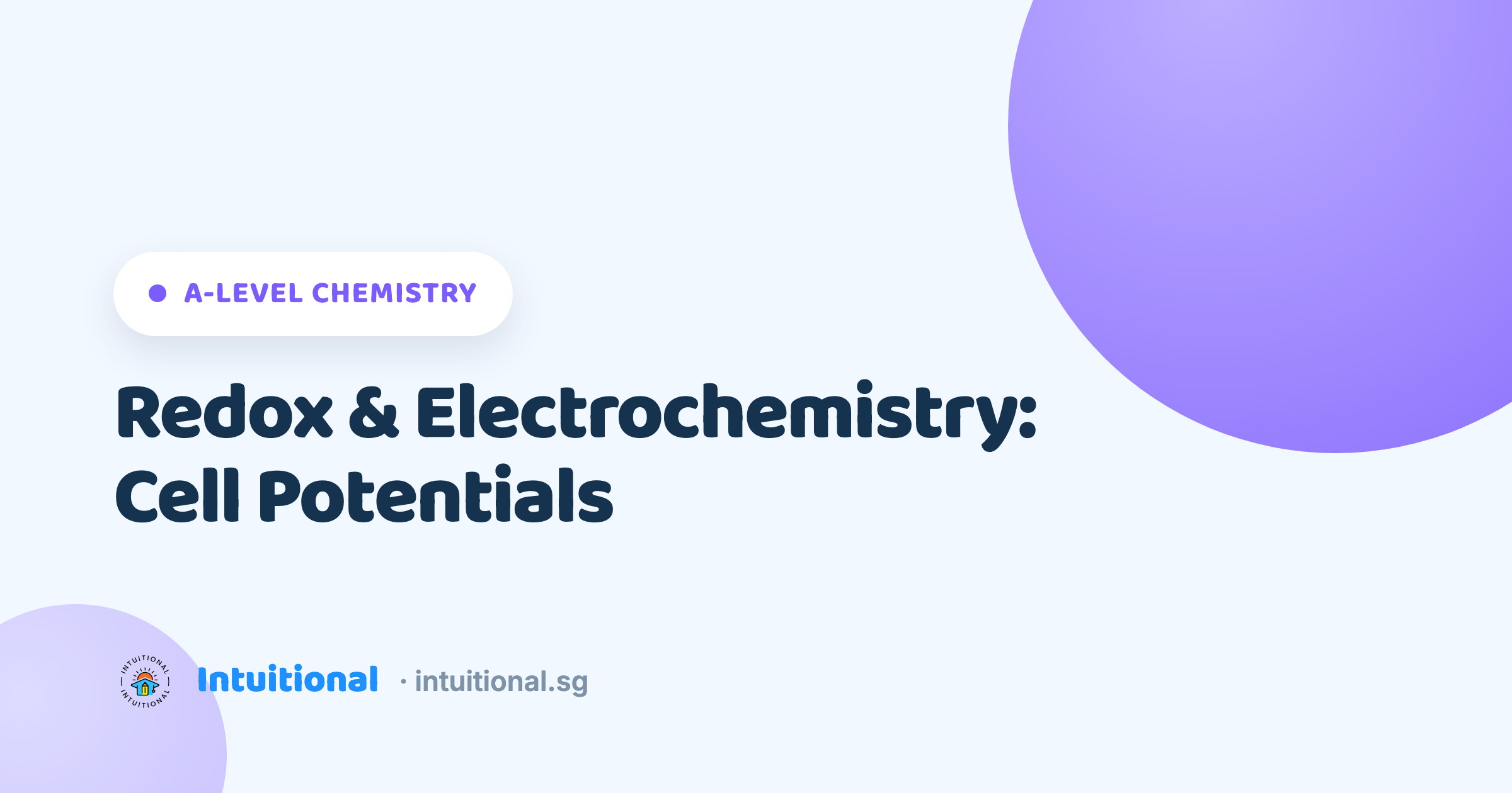 A-Level Chemistry: Redox & Electrochemistry: Cell Potentials