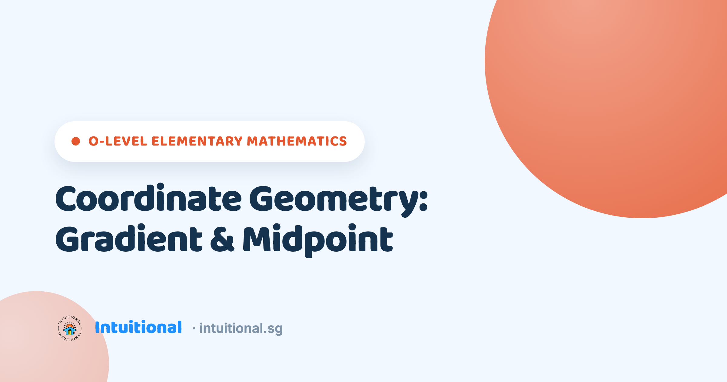 O-Level Elementary Mathematics: Coordinate Geometry: Gradient & Midpoint