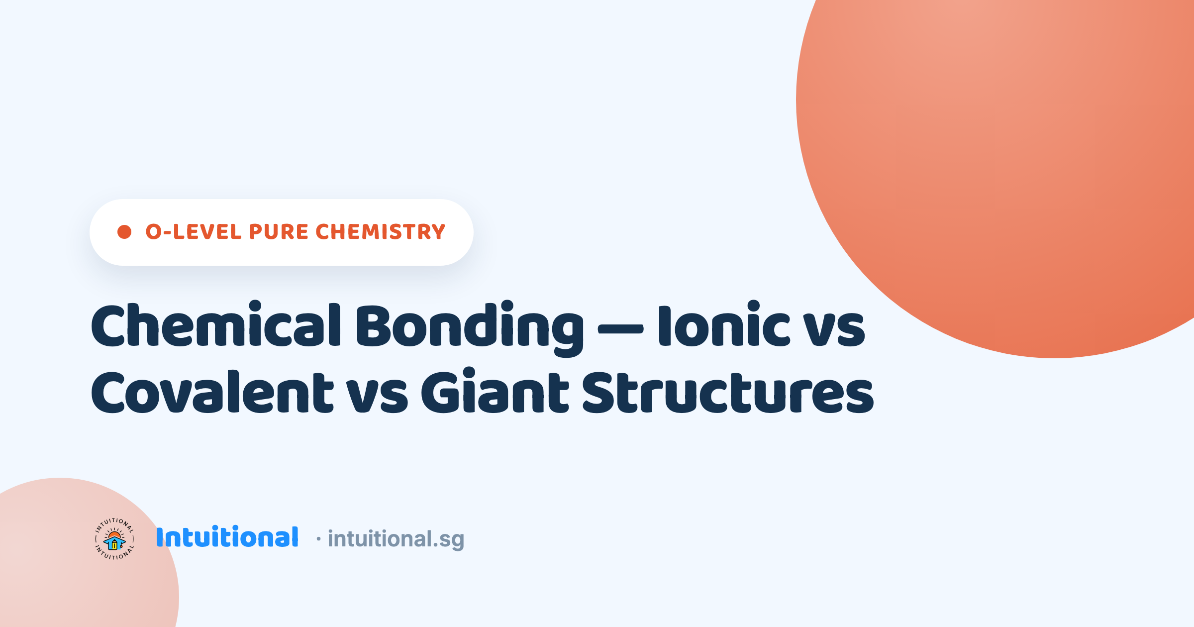 O-Level Pure Chemistry: Chemical Bonding — Ionic vs Covalent vs Giant Structures