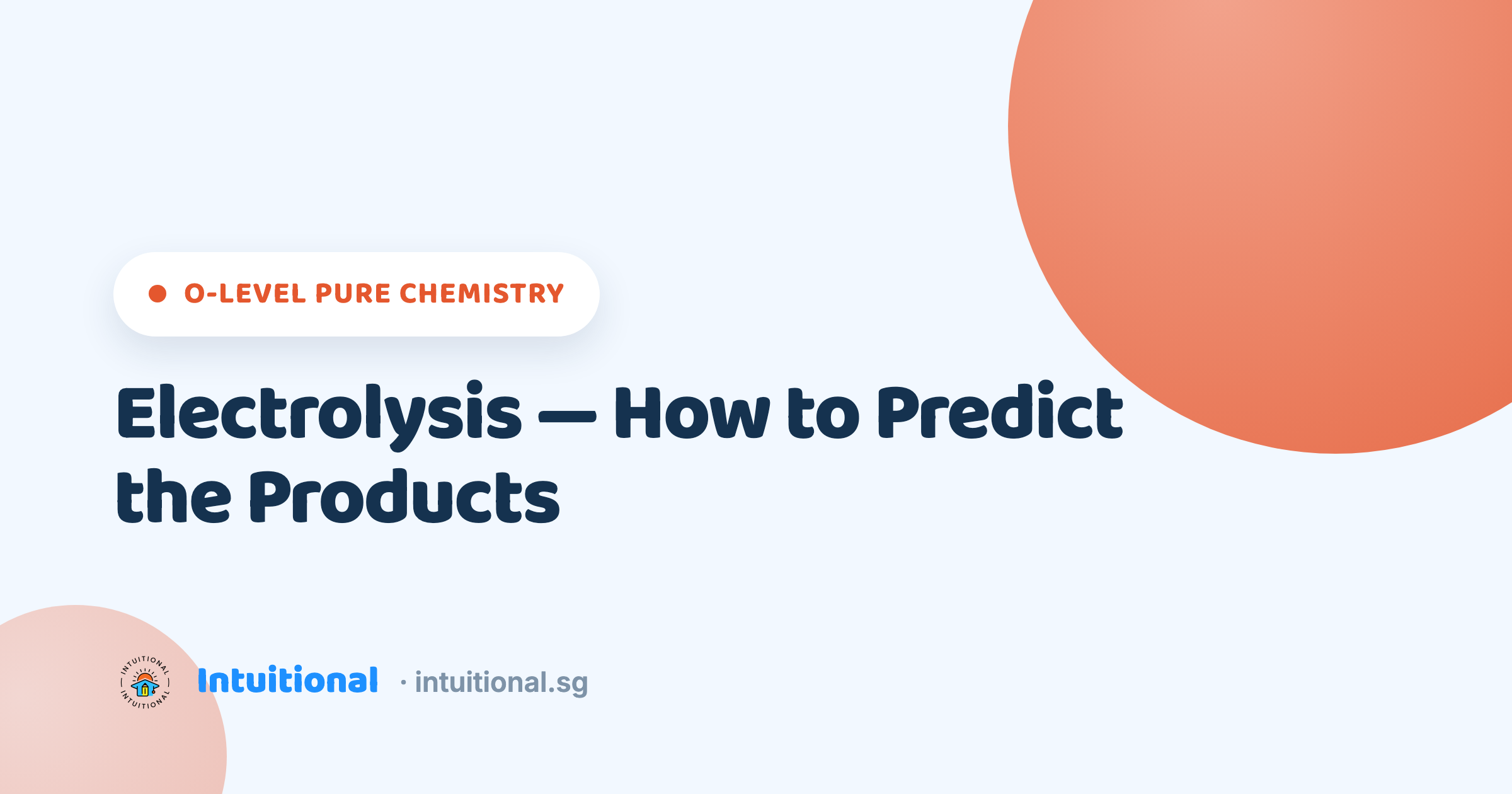 O-Level Pure Chemistry: Electrolysis — How to Predict the Products