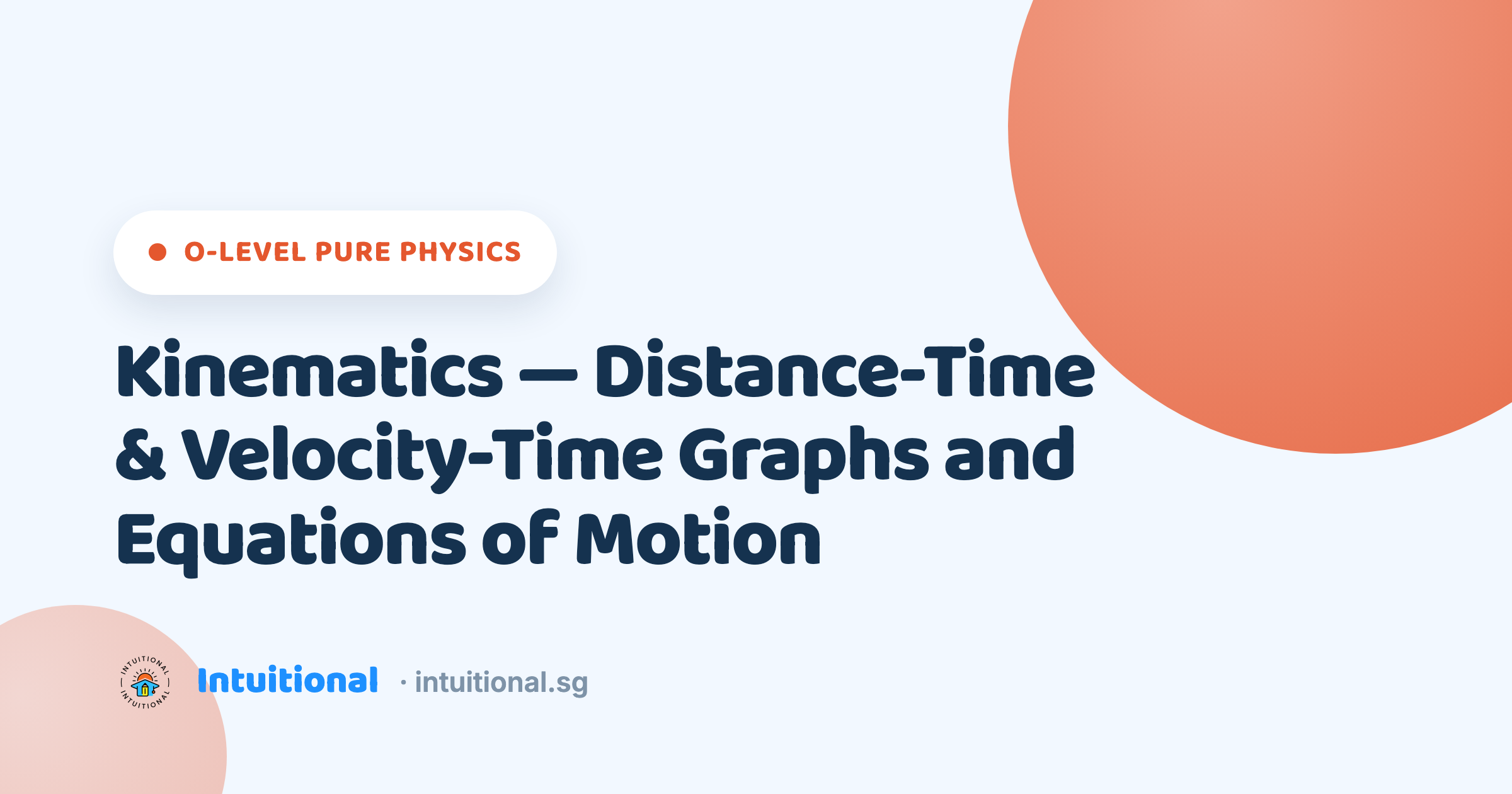 O-Level Pure Physics: Kinematics — Distance-Time & Velocity-Time Graphs and Equations of Motion
