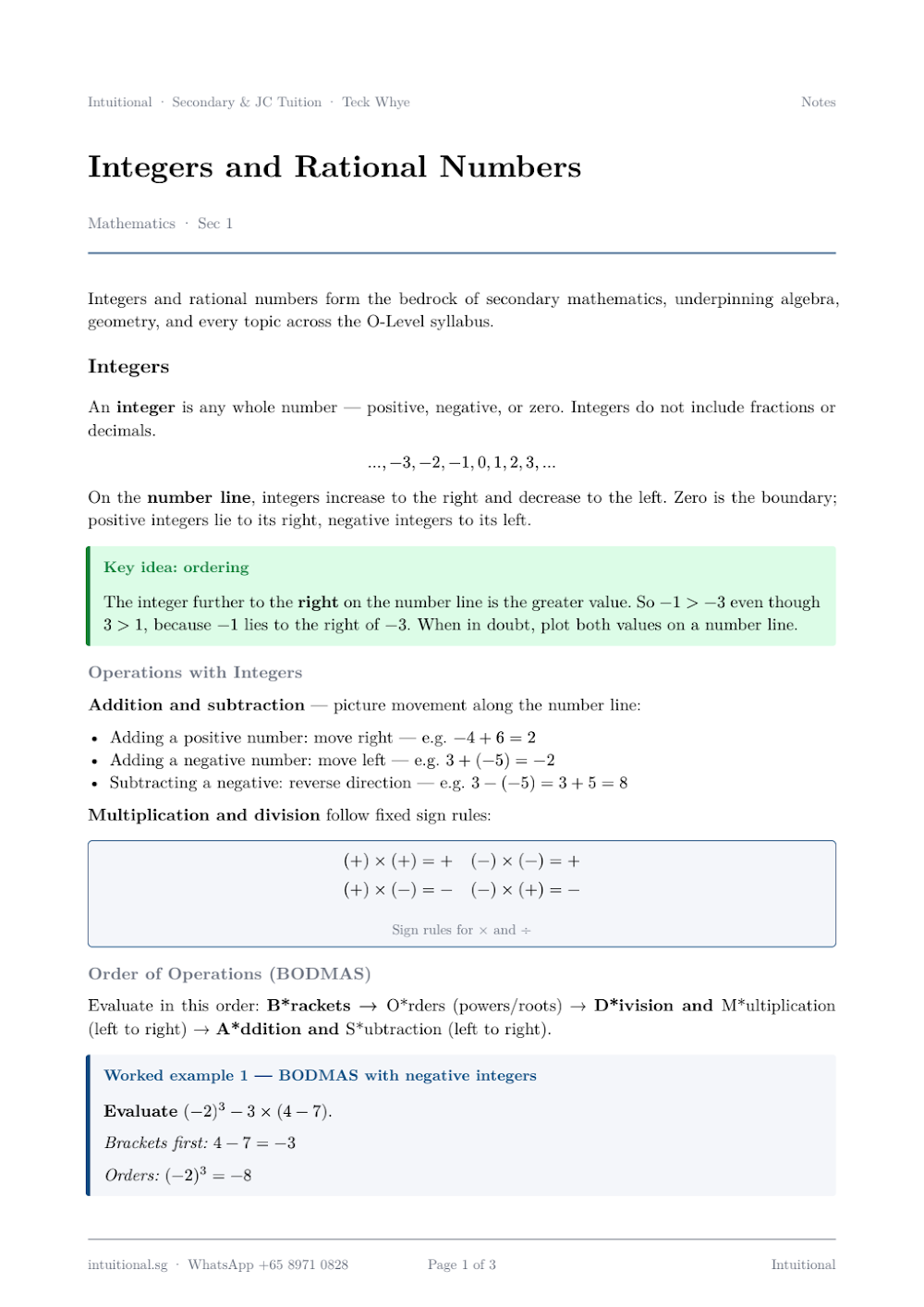 Preview of Integers and Rational Numbers